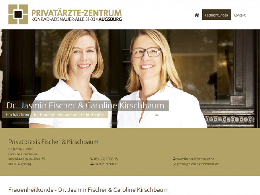Relaunch Privatärzte-Zentrum Augsburg - Frauenarzt Augsburg Dr. Fischer & Kirschbaum